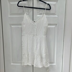 White Spaghetti Strap Mini Dress